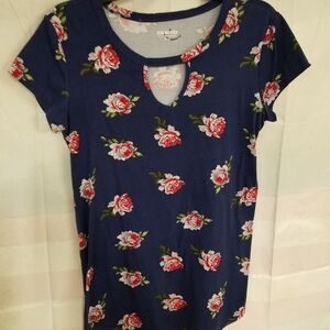 Joe Boxer Tunic Top Medium Blue Floral